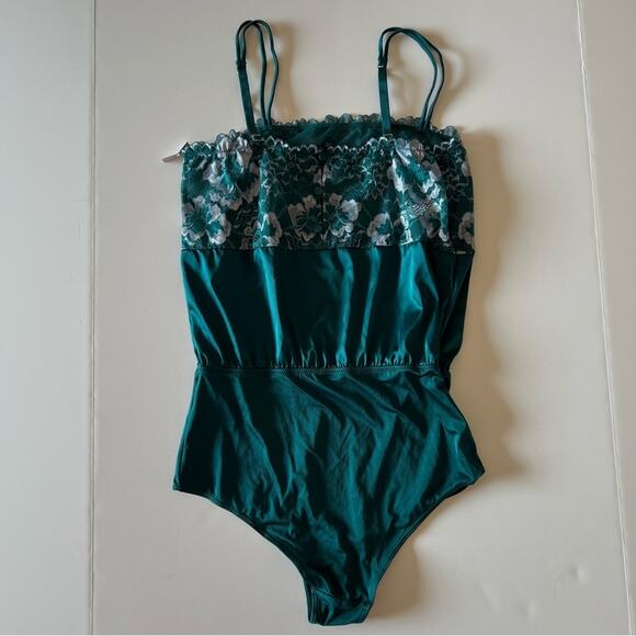 Satin Bodysuit Auden Size M Green Lace One Piece‎ - Picture 8 of 8